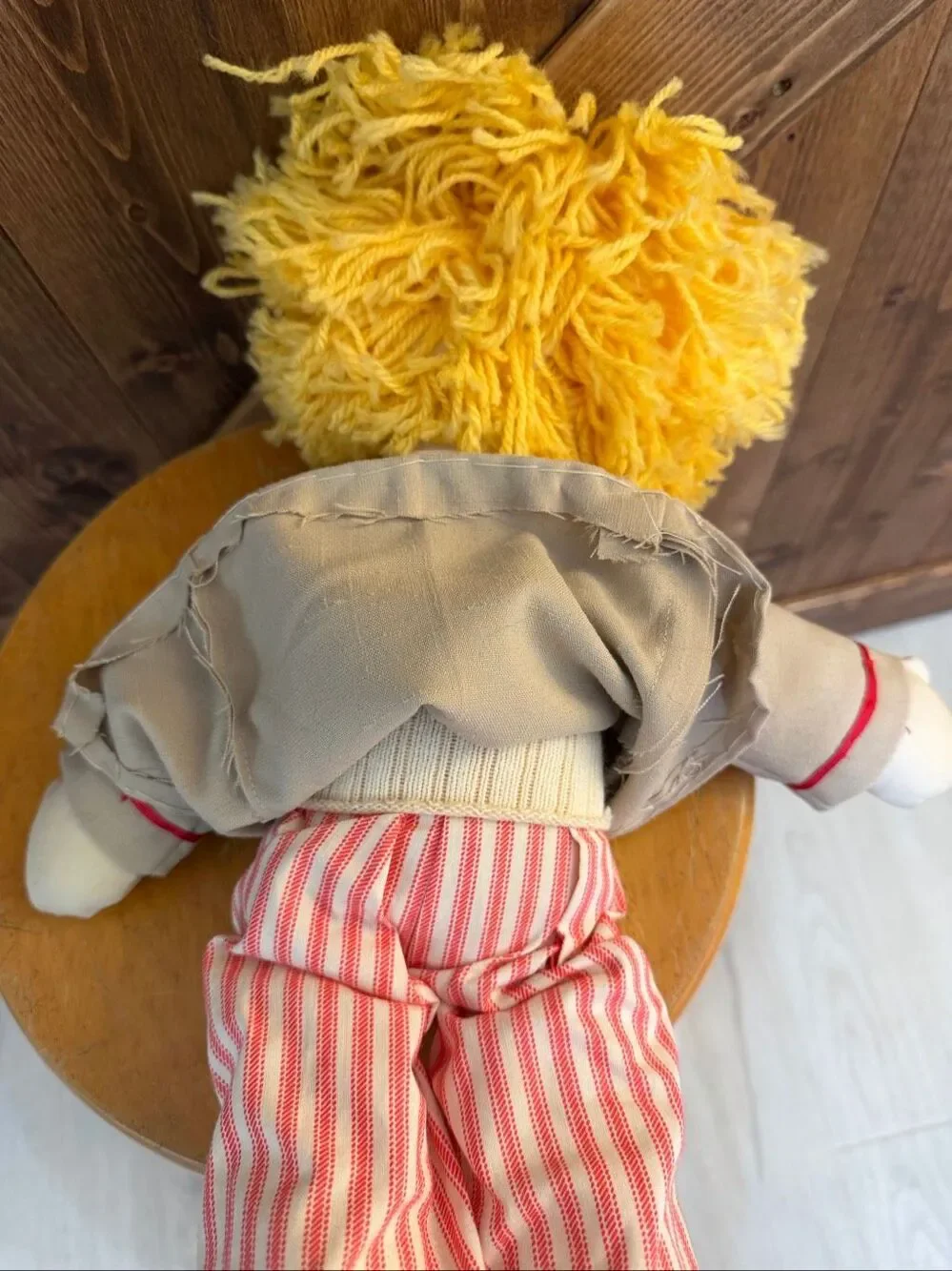 Doctor Who Handmade Doll Blonde Yarn Hair Striped Pants Soft Plush Figure (7950)